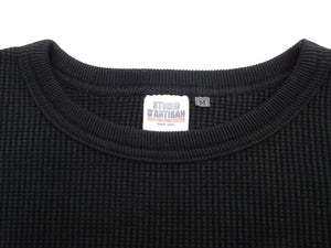 ステュディオ・ダ・ルチザン ヘビーサーマル長袖Ｔシャツ 9936 ブラック メンズ 無地 丸首 ヘビーウェイト ワッフル ロンtee 新品 (ステュディオ・ダルチザン Studio D'artisan)