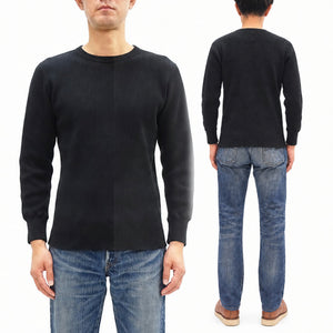 ステュディオ・ダ・ルチザン ヘビーサーマル長袖Ｔシャツ 9936 ブラック メンズ 無地 丸首 ヘビーウェイト ワッフル ロンtee 新品 (ステュディオ・ダルチザン Studio D'artisan)