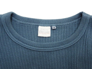 ステュディオ・ダ・ルチザン ヘビーサーマル長袖Ｔシャツ 9936 ブルー メンズ 無地 丸首 ヘビーウェイト ワッフル ロンtee 新品 (ステュディオ・ダルチザン Studio D'artisan)