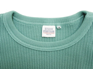 ステュディオ・ダ・ルチザン ヘビーサーマル長袖Ｔシャツ 9936 エメラルド メンズ 無地 丸首 ヘビーウェイト ワッフル ロンtee 新品 (ステュディオ・ダルチザン Studio D'artisan)