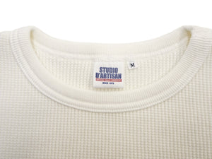 ステュディオ・ダ・ルチザン ヘビーサーマル長袖Ｔシャツ 9936 ホワイト メンズ 無地 丸首 ヘビーウェイト ワッフル ロンtee 新品 (ステュディオ・ダルチザン Studio D'artisan)