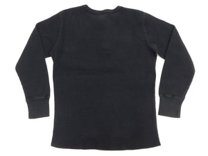 ステュディオ・ダ・ルチザン ヘビーサーマルヘンリー長袖Ｔシャツ 9937 ブラック メンズ 無地 ヘンリーネック ヘビーウェイト ワッフル ロンtee 新品 (ステュディオ・ダルチザン Studio D'artisan)