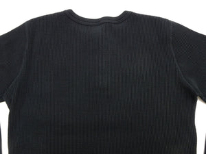ステュディオ・ダ・ルチザン ヘビーサーマルヘンリー長袖Ｔシャツ 9937 ブラック メンズ 無地 ヘンリーネック ヘビーウェイト ワッフル ロンtee 新品 (ステュディオ・ダルチザン Studio D'artisan)