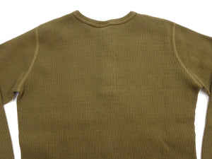 ステュディオ・ダ・ルチザン ヘビーサーマルヘンリー長袖Ｔシャツ 9937 カーキ メンズ 無地 ヘンリーネック ヘビーウェイト ワッフル ロンtee 新品 (ステュディオ・ダルチザン Studio D'artisan)