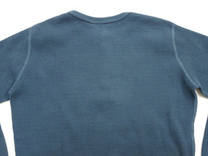 ステュディオ・ダ・ルチザン ヘビーサーマルヘンリー長袖Ｔシャツ 9937 ブルー メンズ 無地 ヘンリーネック ヘビーウェイト ワッフル ロンtee 新品 (ステュディオ・ダルチザン Studio D'artisan)