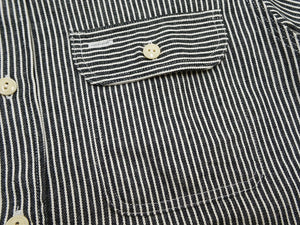 シュガーケーン ヒッコリーストライプ ワークシャツ SC27853 119 ブラック (メンズ 長袖シャツ) Sugar Cane Hickory Stripe Work Shirt 新品