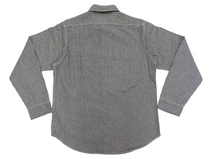 シュガーケーン ヒッコリーストライプ ワークシャツ SC27853 119 ブラック (メンズ 長袖シャツ) Sugar Cane Hickory Stripe Work Shirt 新品