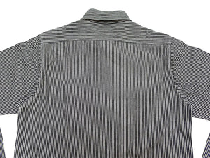 シュガーケーン ヒッコリーストライプ ワークシャツ SC27853 119 ブラック (メンズ 長袖シャツ) Sugar Cane Hickory Stripe Work Shirt 新品