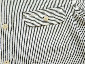 シュガーケーン ヒッコリーストライプ ワークシャツ SC27853 105 オフホワイト (メンズ 長袖シャツ) Sugar Cane Hickory Stripe Work Shirt 新品