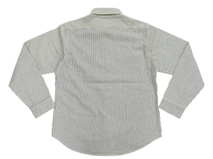 シュガーケーン ヒッコリーストライプ ワークシャツ SC27853 105 オフホワイト (メンズ 長袖シャツ) Sugar Cane Hickory Stripe Work Shirt 新品