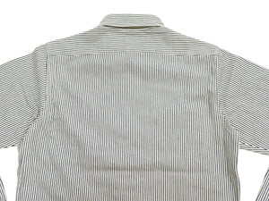 シュガーケーン ヒッコリーストライプ ワークシャツ SC27853 105 オフホワイト (メンズ 長袖シャツ) Sugar Cane Hickory Stripe Work Shirt 新品