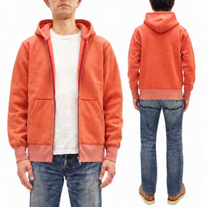 バーンズアウトフィッターズ ジップパーカー BR-3010RD (65 レッド) メンズ 小寸編み 逆開ファスナー(ダブルジップ仕様) フーデッド スウェットシャツ Barns Outfitters COZUN Zip Up Hoodie 新品
