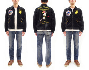 バズリクソンズ x 港商 BR15917 別珍 スーベニアジャケット メンズ スカジャン 119 ブラック Buzz Rickson KOSHO U.S.S. LEXINGTON CVA-16 新品