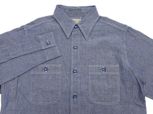バズリクソンズ ブルーシャンブレー ワークシャツ BR25995 (メンズ 長袖シャツ) Buzz Rickson's Blue Chambray Work Shirt (Long Sleeve) 新品