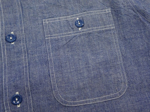 バズリクソンズ ブルーシャンブレー ワークシャツ BR25995 (メンズ 長袖シャツ) Buzz Rickson's Blue Chambray Work Shirt (Long Sleeve) 新品