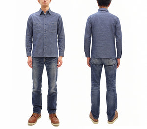 バズリクソンズ ブルーシャンブレー ワークシャツ BR25995 (メンズ 長袖シャツ) Buzz Rickson's Blue Chambray Work Shirt (Long Sleeve) 新品