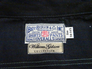 バズリクソンズ ウィリアム・ギブソン ブラックシャンブレー ワークシャツ BR29143 (メンズ 長袖シャツ) Buzz Rickson's William Gibson Collection Black Chambray Work Shirt 新品