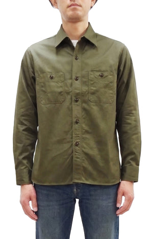 バズリクソンズ ヘリンボーン ワークシャツ BR29390 149 オリーブ (メンズ 長袖シャツ) Buzz Rickson's Herringbone Work Shirts (Long Sleeve) 新品