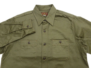バズリクソンズ ヘリンボーン ワークシャツ BR29390 149 オリーブ (メンズ 長袖シャツ) Buzz Rickson's Herringbone Work Shirts (Long Sleeve) 新品