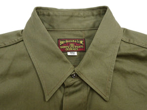 バズリクソンズ ヘリンボーン ワークシャツ BR29390 149 オリーブ (メンズ 長袖シャツ) Buzz Rickson's Herringbone Work Shirts (Long Sleeve) 新品