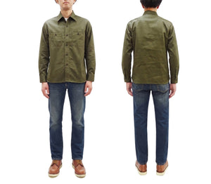 バズリクソンズ ヘリンボーン ワークシャツ BR29390 149 オリーブ (メンズ 長袖シャツ) Buzz Rickson's Herringbone Work Shirts (Long Sleeve) 新品