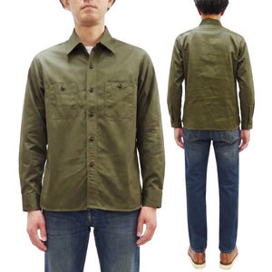 バズリクソンズ ヘリンボーン ワークシャツ BR29390 149 オリーブ (メンズ 長袖シャツ) Buzz Rickson's Herringbone Work Shirts (Long Sleeve) 新品
