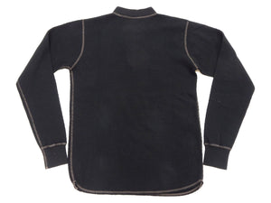 バズリクソンズ ワッフル ヘンリーネック 長袖Tシャツ BR68130 119 ブラック メンズ サーマル ロンtee フラットシーマ 新品 Buzz Rickson's Thermal Henley Neck T-Shirt
