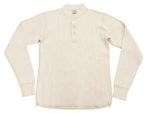 バズリクソンズ ワッフル ヘンリーネック 長袖Tシャツ BR68130 109 ナチュラル メンズ サーマル ロンtee フラットシーマ 新品 Buzz Rickson's Thermal Henley Neck T-Shirt (コピー) (コピー)