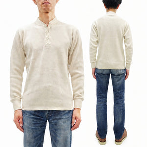 バズリクソンズ ワッフル ヘンリーネック 長袖Tシャツ BR68130 109 ナチュラル メンズ サーマル ロンtee フラットシーマ 新品 Buzz Rickson's Thermal Henley Neck T-Shirt (コピー) (コピー)