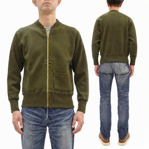 バズリクソンズ Type C-2 フルジップ ウールセーター BR90259 オリーブ メンズ C2 メンズ ミリタリー カーディガン Buzz Rickson Mfg. Co. 新品