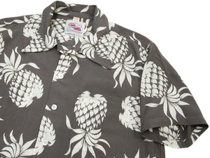 デューク・カハナモク アロハシャツ DK36201 デュークス・パイナップル (メンズ レーヨン 半袖シャツ ハワイアンシャツ) 115 グレー Duke Kahanamoku Special Edition "Duke's Pineapple" (Short Sleeve) 新品