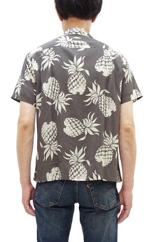 デューク・カハナモク アロハシャツ DK36201 デュークス・パイナップル (メンズ レーヨン 半袖シャツ ハワイアンシャツ) 115 グレー Duke Kahanamoku Special Edition "Duke's Pineapple" (Short Sleeve) 新品