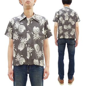 デューク・カハナモク アロハシャツ DK36201 デュークス・パイナップル (メンズ レーヨン 半袖シャツ ハワイアンシャツ) 115 グレー Duke Kahanamoku Special Edition "Duke's Pineapple" (Short Sleeve) 新品