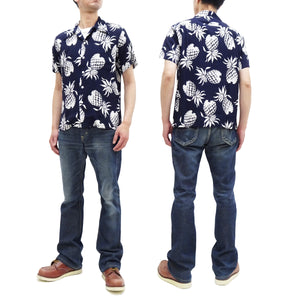 デューク・カハナモク アロハシャツ DK36201 デュークス・パイナップル (メンズ レーヨン 半袖シャツ ハワイアンシャツ) 128 ネイビー Duke Kahanamoku Special Edition "Duke's Pineapple" (Short Sleeve) 新品