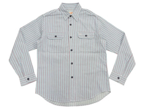 シュガーケーン ドビーストライプ ワークシャツ SC29146 125 ブルー ワンウォッシュ (メンズ 長袖シャツ) Sugar Cane Dobby Stripe Work Shirt (Long Sleeve) 新品