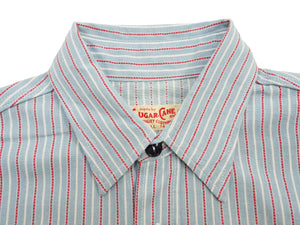 シュガーケーン ドビーストライプ ワークシャツ SC29146 125 ブルー ワンウォッシュ (メンズ 長袖シャツ) Sugar Cane Dobby Stripe Work Shirt (Long Sleeve) 新品