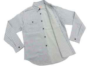 シュガーケーン ドビーストライプ ワークシャツ SC29146 125 ブルー ワンウォッシュ (メンズ 長袖シャツ) Sugar Cane Dobby Stripe Work Shirt (Long Sleeve) 新品