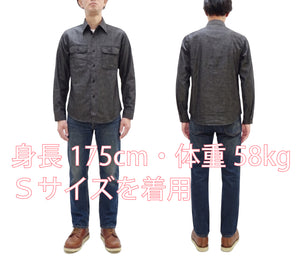 シュガーケーン ブラックシャンブレー ワークシャツ (メンズ 長袖シャツ) SC29159 411A ワンウォッシュ Sugar Cane Black Chambray Work Shirt (Long Sleeve) 新品