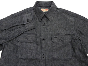 シュガーケーン ブラックシャンブレー ワークシャツ (メンズ 長袖シャツ) SC29159 411A ワンウォッシュ Sugar Cane Black Chambray Work Shirt (Long Sleeve) 新品