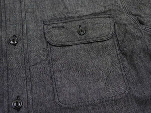 シュガーケーン ブラックシャンブレー ワークシャツ (メンズ 長袖シャツ) SC29159 411A ワンウォッシュ Sugar Cane Black Chambray Work Shirt (Long Sleeve) 新品