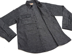 シュガーケーン ブラックシャンブレー ワークシャツ (メンズ 長袖シャツ) SC29159 411A ワンウォッシュ Sugar Cane Black Chambray Work Shirt (Long Sleeve) 新品