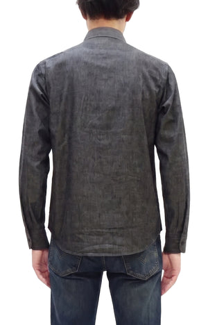 シュガーケーン ブラックシャンブレー ワークシャツ (メンズ 長袖シャツ) SC29159 411A ワンウォッシュ Sugar Cane Black Chambray Work Shirt (Long Sleeve) 新品