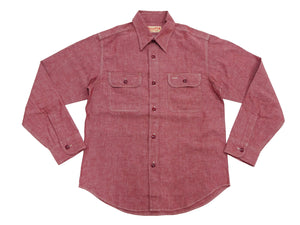 シュガーケーン レッドシャンブレー ワークシャツ (メンズ 長袖シャツ) SC29682 461A ワンウォッシュ Sugar Cane Red Chambray Work Shirt (Long Sleeve) 新品