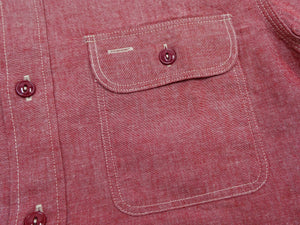 シュガーケーン レッドシャンブレー ワークシャツ (メンズ 長袖シャツ) SC29682 461A ワンウォッシュ Sugar Cane Red Chambray Work Shirt (Long Sleeve) 新品