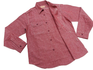 シュガーケーン レッドシャンブレー ワークシャツ (メンズ 長袖シャツ) SC29682 461A ワンウォッシュ Sugar Cane Red Chambray Work Shirt (Long Sleeve) 新品
