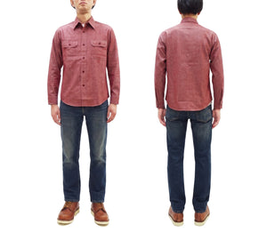 シュガーケーン レッドシャンブレー ワークシャツ (メンズ 長袖シャツ) SC29682 461A ワンウォッシュ Sugar Cane Red Chambray Work Shirt (Long Sleeve) 新品