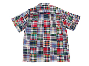 シュガーケーン マドラスチェック パッチワーク オープンシャツ SC39739 (メンズ 半袖シャツ) Sugar Cane Madras Check Patchwork Open Shirt (165 Red) 新品