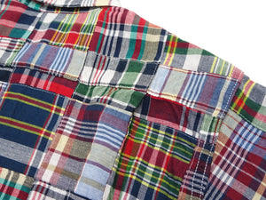 シュガーケーン マドラスチェック パッチワーク オープンシャツ SC39739 (メンズ 半袖シャツ) Sugar Cane Madras Check Patchwork Open Shirt (165 Red) 新品