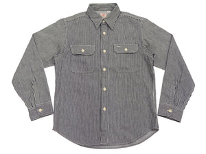 シュガーケーン ヒッコリーストライプ ワークシャツ SC27853 119 ブラック (メンズ 長袖シャツ) Sugar Cane Hickory Stripe Work Shirt 新品