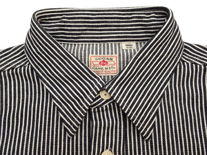 シュガーケーン ヒッコリーストライプ ワークシャツ SC27853 119 ブラック (メンズ 長袖シャツ) Sugar Cane Hickory Stripe Work Shirt 新品